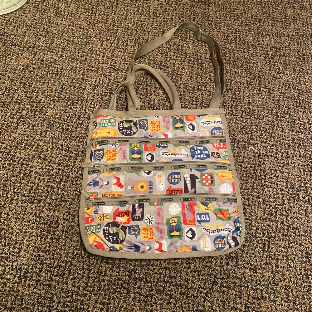LeSportsSac Large Texting Emoji Bag with Many Pockets